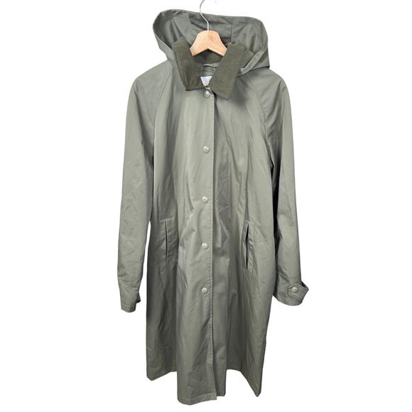 Sam Edelman NWT 2XL 100% Polyester Repellent Green Trench Coat Women's - Picture 1 of 7
